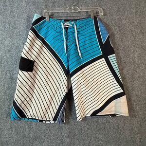Quiksilver Mens Swim Trunks‎ Board Shorts Size 33 Blue Geometric Pattern